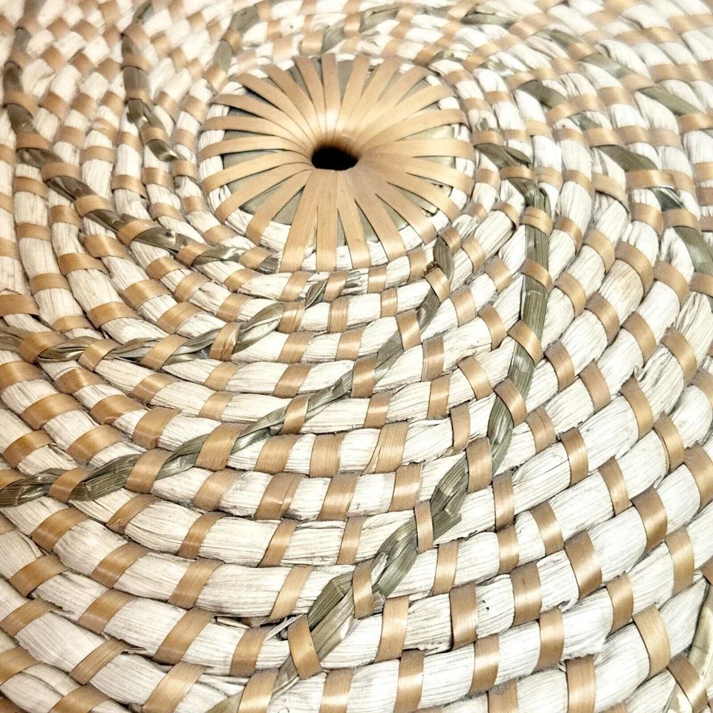 Hand Woven Knitting‎ Basket w/ Hole Basket Yarn Bowl Sweet grass Woven 12”W